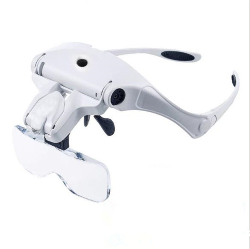 Увеличительное стекло с 5 регулируемыми линзами и светодиодной подсветкой, увеличительное стекло с лампой 1.0X 1.5X 2.0X 2.5X 3.5X, из пластика