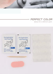 Ensemble de faux ongles, colle de qualité salon, matériau ABS, couverture complète, motif carré, colle en gel, ongles pré-conçus longs/moyens, 30 pièces - Product Image 6