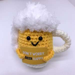 Poupée Positive Cup, jouet motivant, amigurumi fait main, décoration de bureau mignonne, <span class=keywords><strong>cadeau</strong></span> pour adultes, poupée en crochet positive - Product Image 5