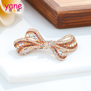 Klip rambut batu kristal Aloi gaya Eropa untuk wanita Fashion klip rambut kupu-kupu grosir klem Rambut logam - Product Image 5
