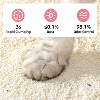 Litière pour chat biodégradable en manioc, agglomération rapide, faible poussière, adaptée aux litières automatiques, vente en gros, ODM, OEM
