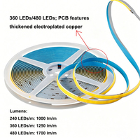 Bande LED COB sans pilote 110V 220V 8mm CRI 80 90 480 LED/m 360 LED/m 240 LED/m Haute luminosité Tira LED COB