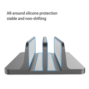 Soporte de escritorio de aluminio ajustable para Macbook Air Pro 13 15 16 Soporte vertical para computadora portátil con tamaño de base para computadora portátil y tableta - Product Image 6