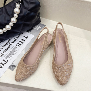 Phụ Nữ Của Mùa Hè Thời Trang Nêm Dép Non-Slip Hoa Màu Đỏ Thiết Kế Lưới Độ Dốc Tăng Độ Sáng Bên Ngoài Mặc Cho Váy Duy Nhất - Product Image 2