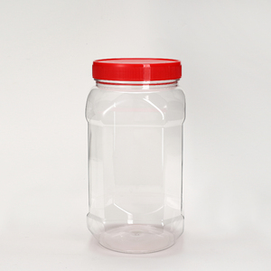 1400ml Octagon Jar Food Plastic Container Empty Clear Plastic Jars Canisters Airtight Square Plastic Lids