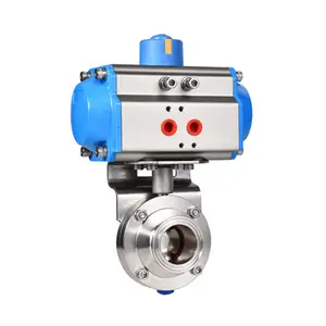 Hot Sale Stainless Steel Sanitary Pneumatic Butterfly Valve SS304 316L Clamp Butterfly Valve