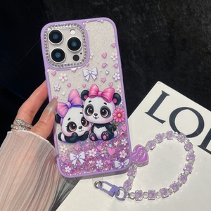 Funda para <span class=keywords><strong>teléfono</strong></span> móvil Flash Diamond Fundas con pulsera <span class=keywords><strong>de</strong></span> cuentas Funda trasera para iPhone 16 15 14 Funda Para Celular Al Por Mayor - Product Image 3