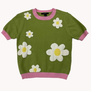 Suéter de Punto Floral de Verano de Alta Calidad, Informal, Versátil, Suave, Cómodo, Personalizable, Prenda de Punto Superior, Prenda de Punto Personalizable para Mujer - Product Image 4