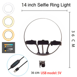 Anneau de lumière de remplissage de 14 pouces, 36CM, 10 niveaux de luminosité, support de téléphone pour Selfie, lampe annulaire avec support pour <span class=keywords><strong>Tiktok</strong></span> - Product Image 3