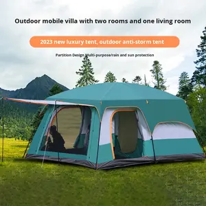 Carpa de Camping para Exteriores de Doble Capa, <span class=keywords><strong>Gran</strong></span> Espacio, Resistente a la Lluvia, de Tela Oxford 210D, para las Cuatro Estaciones, con Dos Dormitorios y Una Sala de Estar - Product Image 3