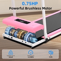 Tapis de marche portable et fin Pro, tapis de course pliable pour la maison et le bureau, machine de fitness électrique avec écran LED et affichage mécanique