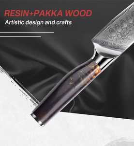 Coltello <span class=keywords><strong>Santoku</strong></span> Garwin OEM personalizzato in stile giapponese, in acciaio Damasco a 67 strati con manico in legno, per vendita all'ingrosso - Product Image 6