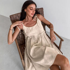 Nouvelle collection 2026 : Chemise <span class=keywords><strong>de</strong></span> <span class=keywords><strong>nuit</strong></span> ample et respirante en coton et lin, style licou, pour <span class=keywords><strong>femme</strong></span> – Idéale pour la maison - Product Image 4