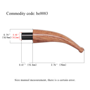 Muxiang Solid Wood Pipe Mouthpiece 9mm Acrylic Tenon Straight Handle Tapered Tail Tobacco Pipe - Product Image 3