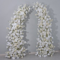 Colonnes de fleurs artificielles pour mariage : roses blanches, orchidées, gypsophile – Décoration florale en soie pour scène – Vente directe usine en gros