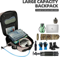 Sac à dos tactique 45L grande capacité en nylon imperméable imprimé léopard réglable pour camping, randonnée, voyage, vente en gros, personnalisable