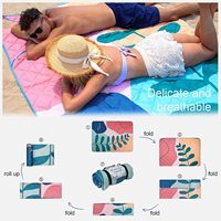 Tapis de pique-nique pliable d'extérieur imperméable en Oxford, portable, 3 couches, grand format, anti-sable pour la plage et le camping