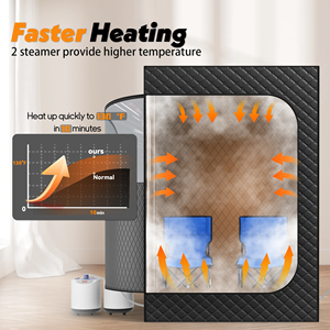 Bafan เต็นท์ซาวน่าไอน้ำแบบเปียกไฟฟ้าอินฟราเรดแบบพกพาในร่มกันน้ำพับได้สำหรับ2คน - Product Image 4