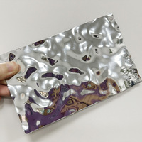 Factory Water Ripple Self-Adhesive PVC Eco-Friendly Film Ceiling Metal Wave Background Wall Mirror Decorative