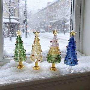 <span class=keywords><strong>Sapin</strong></span> <span class=keywords><strong>de</strong></span> <span class=keywords><strong>Noël</strong></span> en verre artistique vintage et fantaisiste, en spirale, coloré, avec <span class=keywords><strong>étoile</strong></span>, pour les fêtes d'hiver et <span class=keywords><strong>de</strong></span> <span class=keywords><strong>Noël</strong></span> - Product Image 3