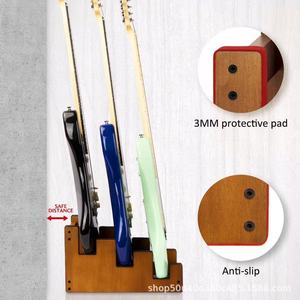 Soporte de guitarra de madera con múltiples compartimentos, organizador de guitarra eléctrica de madera maciza de 3 niveles para instrumentos musicales de violín - Product Image 1