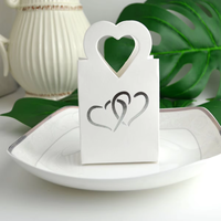 Mini boîte cadeau en forme de cœur découpée au laser pour bonbons et sachets de thé, dorée en relief, évidée, boîte à friandises