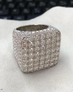 Anillo de Diamantes Moissanite de Plata de Ley 925, Estilo Hip Hop, Joyería Fina Personalizada VVS para Ocasiones Especiales - Product Image 2