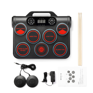 Electronic Desktop <b>Drum</b> Set R5113 Portable With Built In Lithium Battery Power Sensor For Practice And Performance - Product Image 1