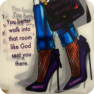 เสื้อยืดไวนิลพิมพ์ลายแบบอัดความร้อนส้นสูงลายกาแฟวันเดียว - Product Image 2