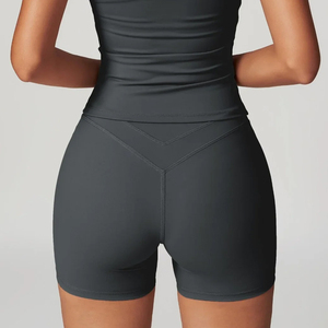 <span class=keywords><strong>Pantaloncini</strong></span> <span class=keywords><strong>da</strong></span> Yoga <span class=keywords><strong>e</strong></span> Palestra <span class=keywords><strong>da</strong></span> <span class=keywords><strong>Donna</strong></span> con Elastico in Vita Personalizzato, Controllo Pancia, Effetto Push-Up, Asciugatura Rapida, Senza Cucitura Frontale, Stile Biker - Product Image 3
