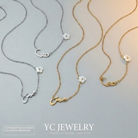 Collier de luxe en or 18 carats PVD avec calligraphie arabe, collier en acier inoxydable 316L avec fleur en coquille pour femmes, cadeau pour l'Aïd al-Adha