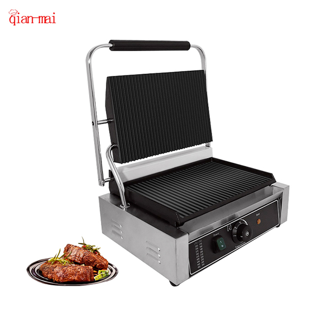 Commercial Double-side Contact Induction Griddle Sandwich Maker Press Panini Grill