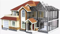 Casa Prefabricada de Estructura de Acero - Diseño Moderno, Estructura de Acero Ligera, Casa con Estructura de Acero en Venta