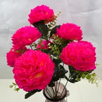 Buket Bunga Peony Buatan, Kepala Bunga Peony Sutra untuk Dekorasi Rumah dan Pernikahan