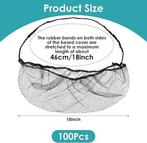 Red de barba de malla de nailon protectora a prueba de polvo de alta calidad al por mayor de fábrica elástica de 18 pulgadas para trabajar - Product Image 3