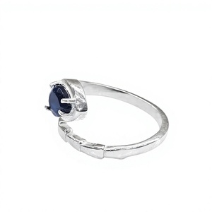 Luxury 925 Sterling <b>Silver</b> <b>Adjustable</b> Blue Sapphire <b>Ring</b> Handmade Teardrop Cut Gemstone Designer Jewelry Collection - Product Image 2
