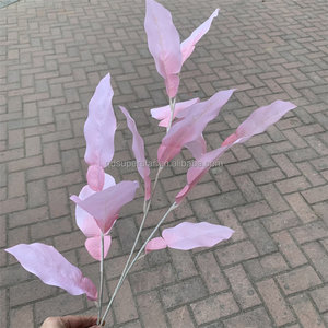 A-197 Foglia Artificiale Rosa a Stelo Singolo 90cm, Fiori di Seta Sciolti per Decorazioni Matrimoniali, Lauree e Natale - Product Image 4