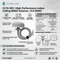 Antenne de plafond intérieure 4 canaux 698-2690 MHz, antenne de communication passive omnidirectionnelle avec 4 connecteurs mâles pour LTE 4G