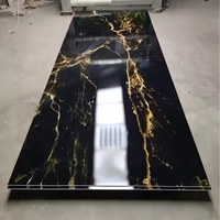 Panneau mural en PVC moderne, feuille de marbre UV imperméable, service de découpe sur mesure, prix de gros, panneau décoratif brillant pour hôtel et villa