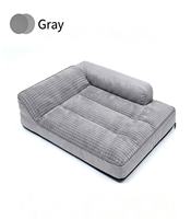 Lit pour chien de grande taille toutes saisons, rembourré de mousse déchiquetée, avec housse amovible et lavable, tapis de couchage confortable pour grands chiens
