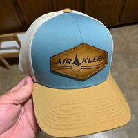 Özel Logo deri yama Vintage 6 Panel düz Bill Mesh erkekler sörf spor Gorros kamyon şoförü Snapback beyzbol şapkası kap