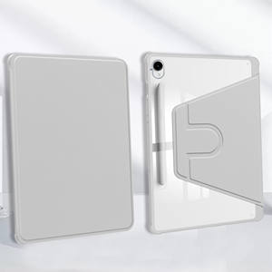 360 soporte giratorio Flip PU cuero acrílico transparente funda trasera para tableta para <span class=keywords><strong>Samsung</strong></span> Galaxy <span class=keywords><strong>Tab</strong></span> A8 A9 Plus S6 S9 S10 S11 FE <span class=keywords><strong>Lite</strong></span> - Product Image 4