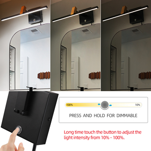 Lampe murale linéaire réglable de haute qualité avec interrupteur tactile, design moderne, pour chambre à coucher, éclairage de miroir noir, intensité variable, pour coiffeuse - Product Image 4