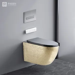 Modern Rongchang Concealed cistern One Piece Wall Hung Toilet Bowl Electric Intelligent Ceramic Rimless Product