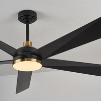 Ventilateurs de plafond électriques pas chers d'usine, en métal et ABS, 5 pales, 65 pouces, 6 vitesses, télécommande, contrôle intelligent, usage domestique, 220V