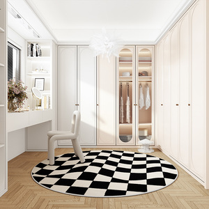 Noir <span class=keywords><strong>blanc</strong></span> acrylique à carreaux <span class=keywords><strong>tapis</strong></span> <span class=keywords><strong>rond</strong></span> antidérapant cuisine <span class=keywords><strong>bain</strong></span> <span class=keywords><strong>tapis</strong></span> moderne salon <span class=keywords><strong>tapis</strong></span> pour hôtel Villa hospitalité - Product Image 4