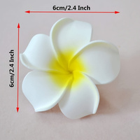 6cm/2.4 "à couper le souffle artificiel Plumeria Frangipanier Fleurs Durable Tritan Materia Parfait pour la Saint-Valentin Jaune Blanc