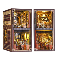 Kit de puzzle en bois 3D DIY pour coin lecture avec lumières LED - Mini-jouet éducatif pour les boutiques de cadeaux et les magasins en ligne