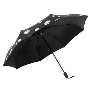 في الهواء الطلق حديقة المظلات مخصص مطبوعة قوي كبير حجم سهلة مفتوحة مظلة قابلة للطي إطار فولاذي التعبئة عباد الشمس مظلة