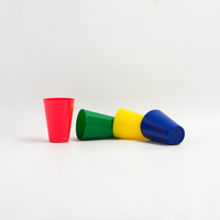 Gobelet à eau en plastique PP de qualité alimentaire, design classique, multicolore, 400 ml (14 oz), largement utilisé pour les voyages, avec fonction résistante à la chaleur